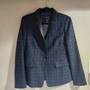J. Crew Womens Size 10  Schoolboy Blazer Tartan Plaid 100% Wool